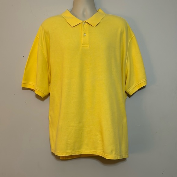 SADDLEBRED MENS POLO 3x BIG & TALL YELLOW - Picture 1 of 5